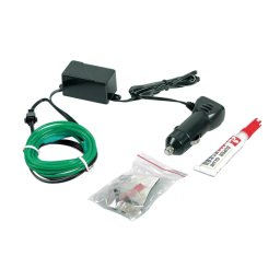 Fir luminos auto EL 12V verde, 200 cm, cu adeziv pentru interior/exterior