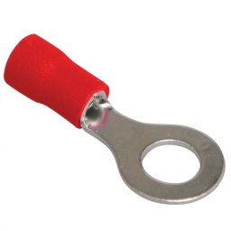 Papuci electrici tip inel Ø5 mm rosii, set 10 buc, pentru conductori 0,5-1,5 mm²