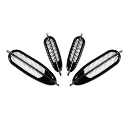 Set ornamente priza aer auto 4 buc, negru-argintiu, montaj adeziv
