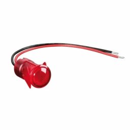 Indicator luminos LED rosu 12/24V, 20A, montaj panou Ø14 mm