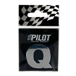 Autocolant 3D crom litera Q 28 mm pentru personalizare auto