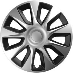 Set 4 capace roti auto Cridem Stratos 17 inch, argintiu-negru
