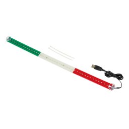 Banda LED auto 60 cm cu alimentare USB, steag Italia/Ungaria