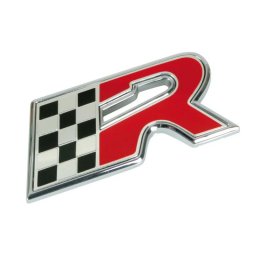 Autocolant auto 3D crom bicolor R-Flag, adeziv rezistent, 55x25 mm