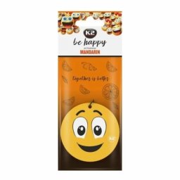 Odorizant auto K2 Be Happy Mandarin cu agatatoare pentru oglinda