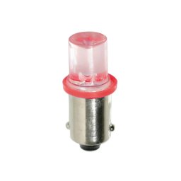 Bec LED BA9s T4W 24V rosu pentru bord si semnalizare interioara, set 2 buc