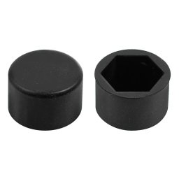 Set ornamente prezoane din silicon, 20 buc, Hex 17 mm, negre