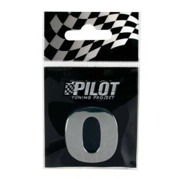 Autocolant 3D crom cifra 0, 28 mm, adeziv, pentru personalizare auto