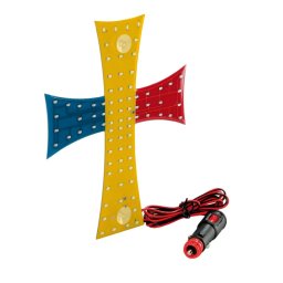 Ornament interior auto cu LED 24V Cruce steag Romania, 81 SMD