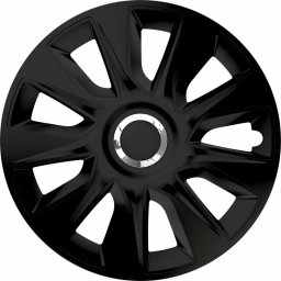 Set 4 capace roti auto Cridem Stratos 16 inch, negru cu crom