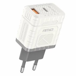 Incarcator de retea Amio 30W GaN cu USB-A si USB-C, Quick Charge