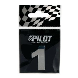 Autocolant 3D crom cifra 1, 28 mm, cu adeziv pentru auto si moto