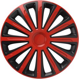 Set capace roti auto Cridem Trend 16 inch, 4 bucati, rosu-negru