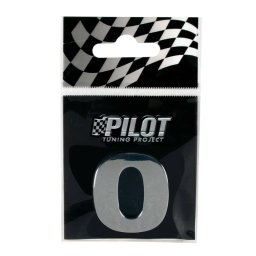 Autocolant 3D crom litera O 28 mm cu adeziv pentru personalizare auto