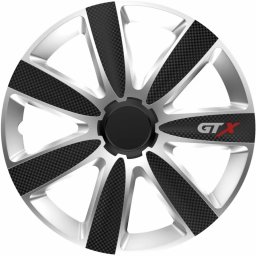 Set 4 capace roti auto Cridem GTX Carbon 17 inch argintiu/negru