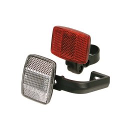 Set catadioptri reflectorizanti bicicleta fata-spate universal, alb/rosu, 2 buc
