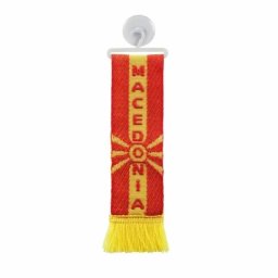 Fanion auto mic cu ventuza pentru parbriz, steag Macedonia