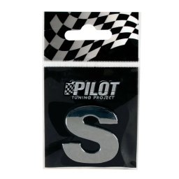 Autocolant 3D crom litera S, 28 mm, auto, cu adeziv rezistent