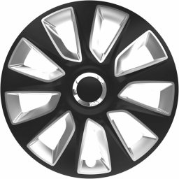 Set 4 capace roti auto Cridem Stratos 17 inch, negru cu argintiu