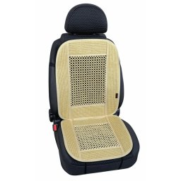 Husa scaun fata auto Safari cu margele din lemn, universala, fildes