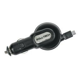 Incarcator auto micro USB Roll-Tech 500mA 12/24V cu cablu retractabil