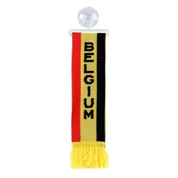 Fanion auto mic Belgia cu ventuza pentru parbriz, montaj interior