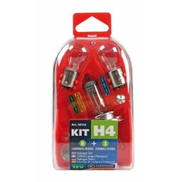 Kit becuri auto si sigurante H4 12V, 11 piese, halogen 60/55W
