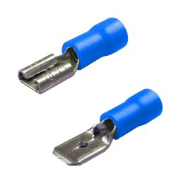 Kit papuci electrici 40 buc, 6,3x0,8 mm, albastru, pentru conexiuni rapide