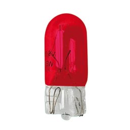 Bec auto W5W 12V 5W rosu pentru pozitie/interior, 2 bucati