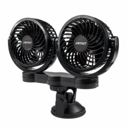 Ventilator auto dublu 24V Amio cu ventuza, 2 viteze, 2x4 inch