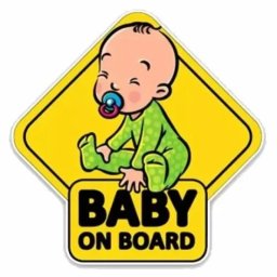 Autocolant auto Baby on Board 15x11 cm, multicolor, rezistent UV