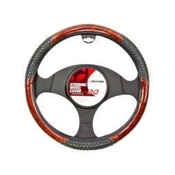 Manson pentru volan 4Cars, imitatie lemn si masaj, marimea M 37-39 cm