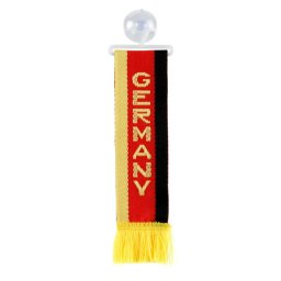 Fanion auto mic cu ventuza pentru parbriz, model Germania brodat