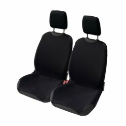 Huse scaun fata auto negre tip maieu cu tetiere, set 2 buc