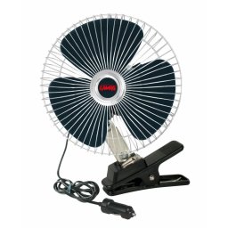 Ventilator auto oscilant 24V din metal cromat, 20 cm, cu clema