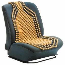 Husa scaun auto fata cu bile din lemn, bej, 126x39 cm, Carpoint