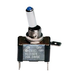 Intrerupator basculant cu LED albastru, 2 terminale, 12V, 20A
