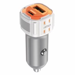 Incarcator auto rapid Amio cu USB-A si USB-C 20W pentru 12V/24V