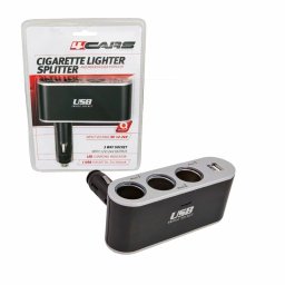Priza tripla bricheta auto cu USB 12/24V, 10A, 4Cars