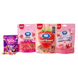 Pachet Dulciuri Capsuni – Jeleuri Amos 4D și Jelly Beans 36 Arome