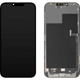 Display cu Touchscreen MP compatibil cu Apple iPhone 13 Pro Max, cu Rama, Versiune Premium Soft OLED FHD 120Hz, Negru
