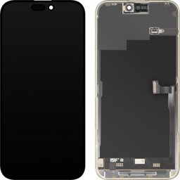 Display cu Touchscreen MP compatibil cu Apple iPhone 15 Pro Max, cu Rama, Versiune Premium Soft OLED FHD 120Hz, Negru