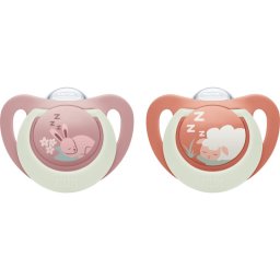 NUK First Choice Night 0-6m suzetă Bunny/Sheep 2 cm