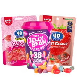 Pachet Jeleuri Capsuni 4D – Amos Roses și Jelly Beans 36 Arome 200g