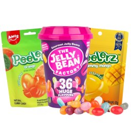 achet Dulciuri Fructe Exotice – Jeleuri Mango, Portocale și Jelly Beans 36 Arome 200g