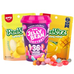 Pachet Dulciuri Tropicale – Jeleuri Mango, Banane Amos și Jelly Beans 36 Arome 200g