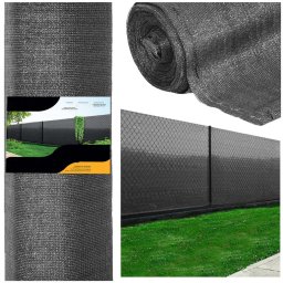 Plasa umbrire si intimitate pentru gard, 1.5m latime, 50m lungime, 65g densitate 62%, antracit deschis