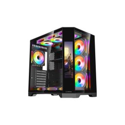 RAMPAGE Nova Digital negru + 7 buc RGB ventilator