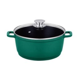 Set 2 x Cratita Tip Tuci din Aluminiu cu Capac, 32 cm, 9 l, Grunberg, Diverse Culori