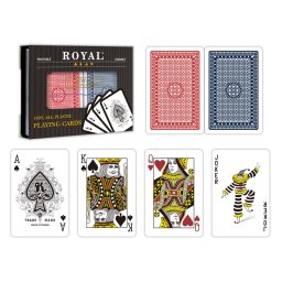 Set 2 pachete carti de joc Royal pentru poker si canasta, din plastic